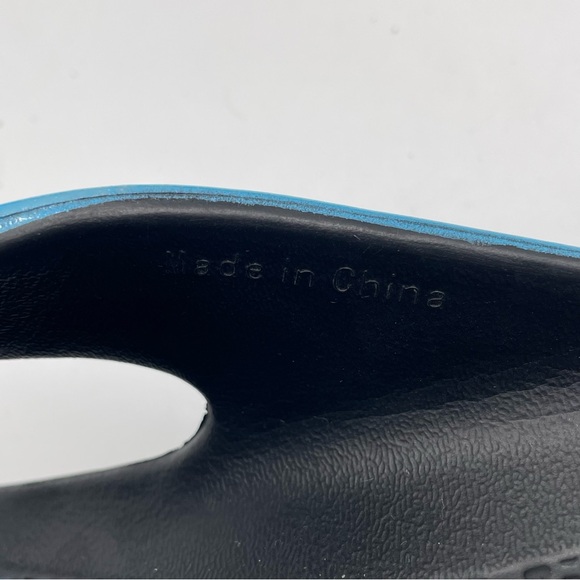 Spenco Fusion 2 Sandals Men's Size 9 Black Blue Thong Summer Open Toe Beach - Picture 4 of 7